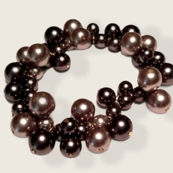 Vintage Jewelry - Vintage Faux Pearl Beaded Cha Cha Bracelet